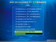 PCOS技术Win7 SP1 2017 夏季快速装机版(64)